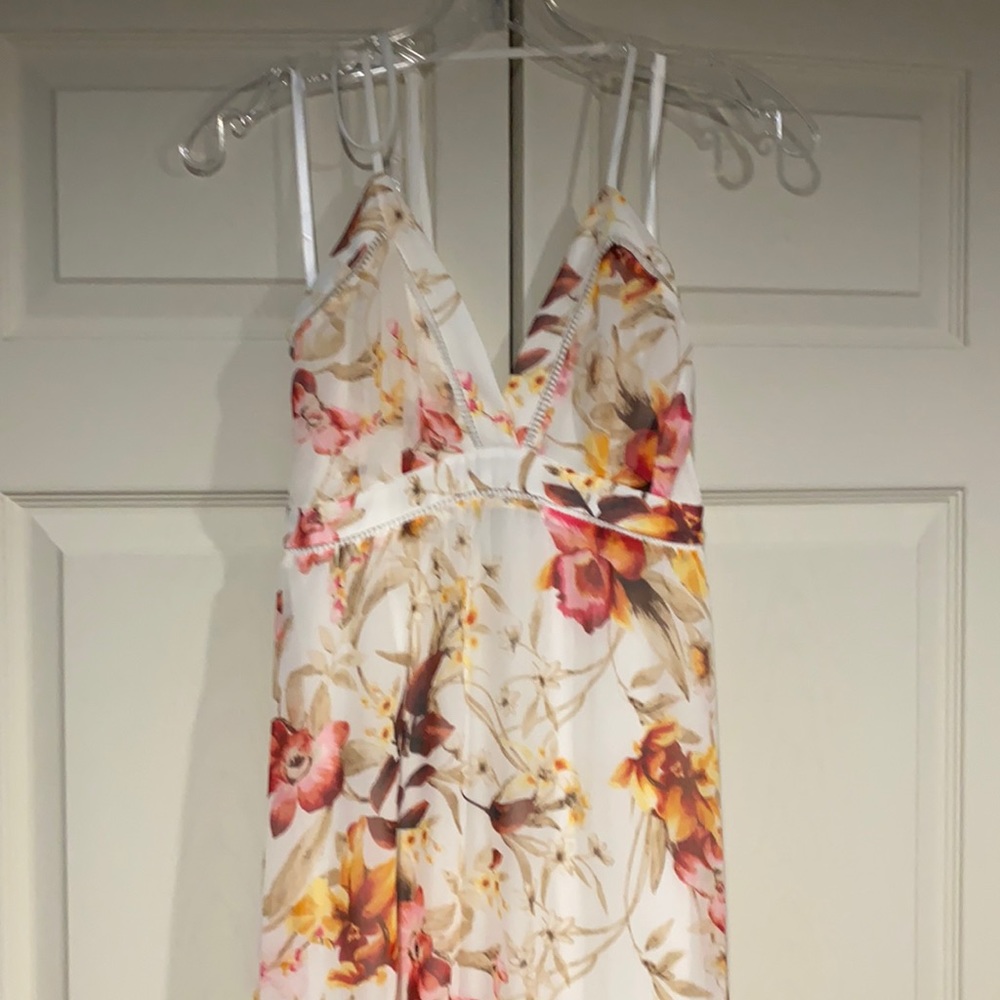 White House Black Market Asymmetrical Dress - White, Pink, Yellow